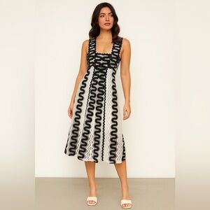 Topshop Womens 0 Midi Sleeveless Dress Lace Crochet Lined  Boho Summer Cocktail